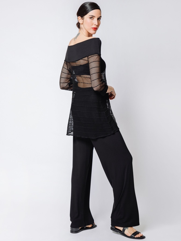 T-shirt a trapezio a rete