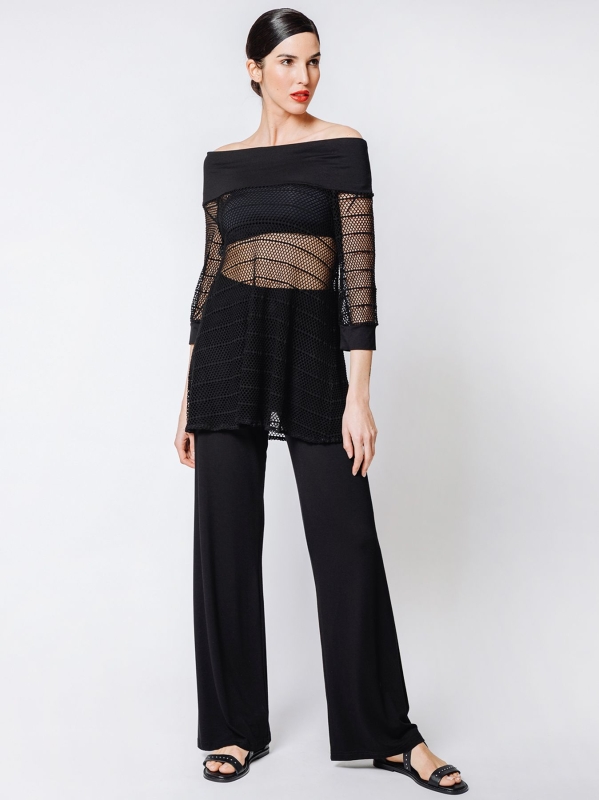 T-shirt a trapezio a rete