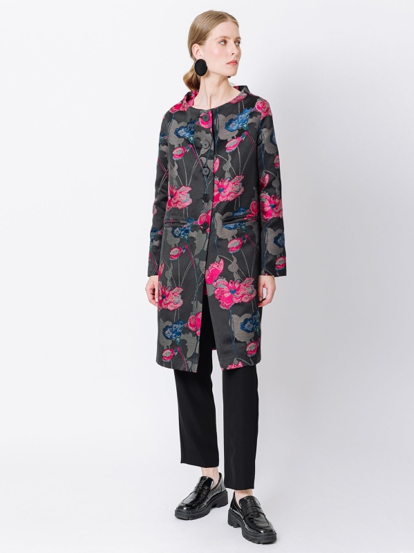 Giacca lunga jacquard