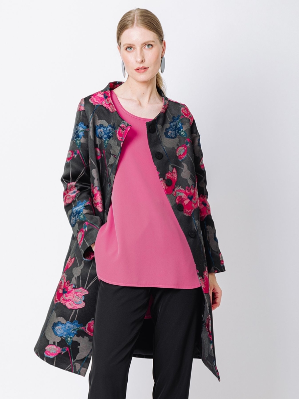 Giacca lunga jacquard