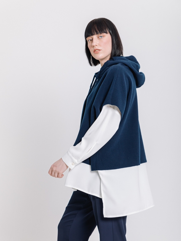 Poncho in pile BLU