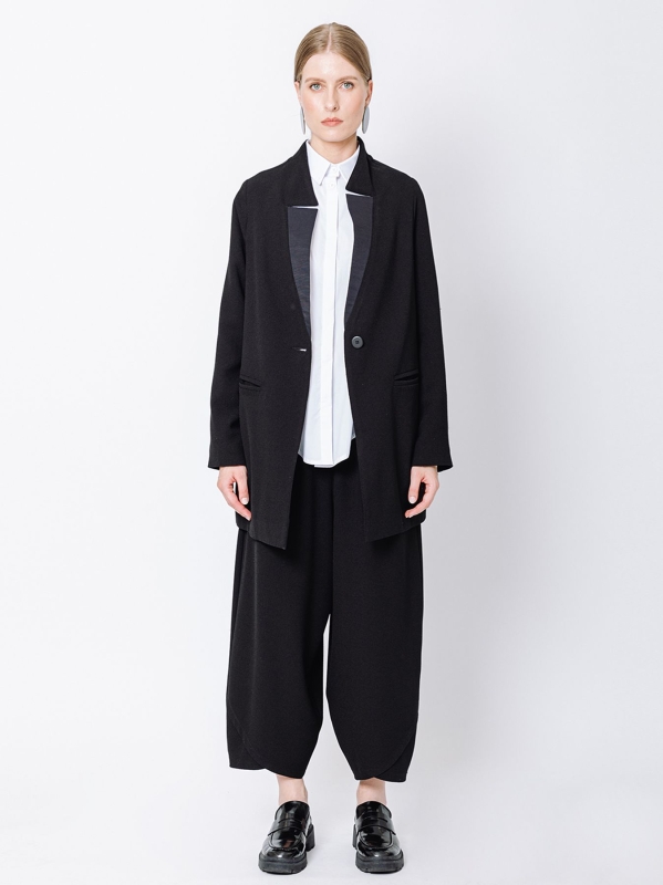 Long jacket in crêpe