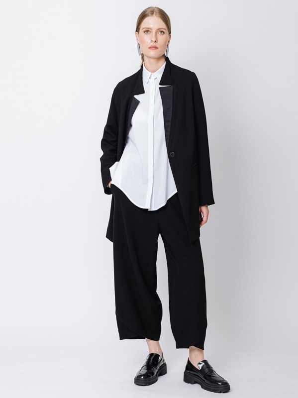 Long jacket in crêpe