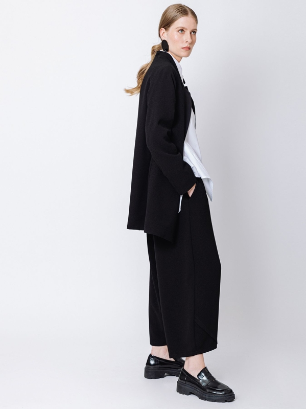 Long jacket in crêpe