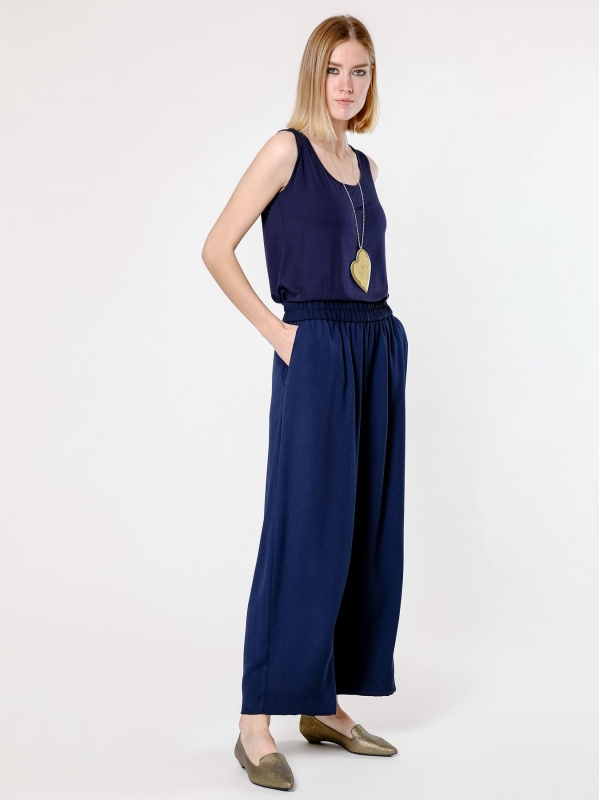 Pantalone gaucho in tessuto cady