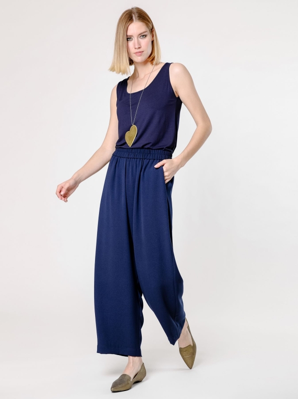 Pantalone gaucho in tessuto cady