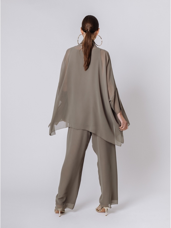 Maxi cardigan in chiffon