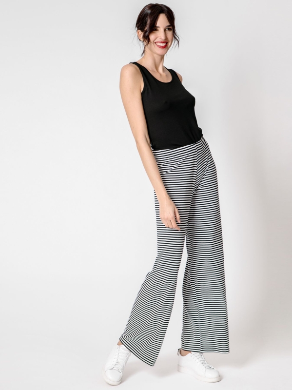 Pantalone elastico rigato
