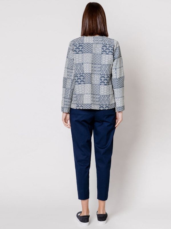 Giacca in tessuto jacquard patchwork