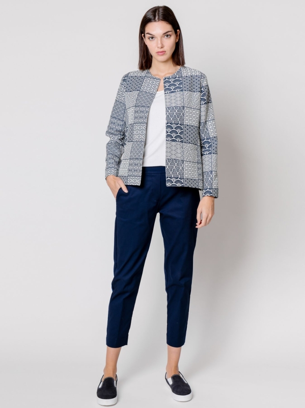 Giacca in tessuto jacquard patchwork