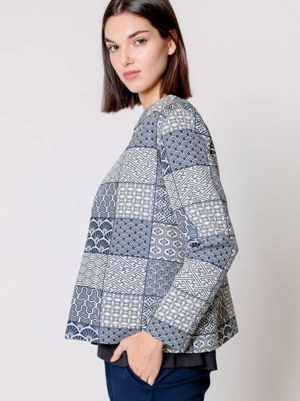 Giacca in tessuto jacquard patchwork