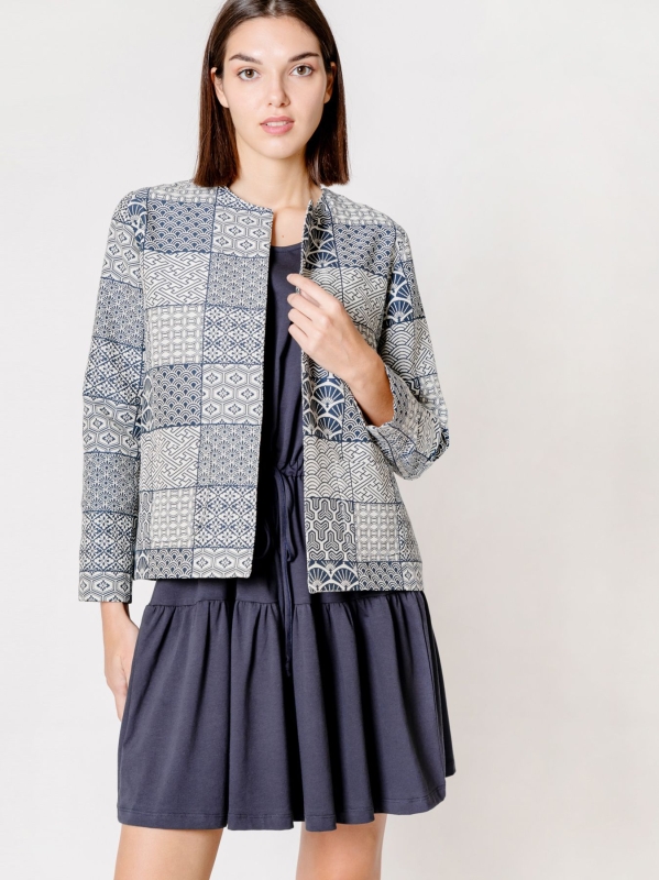 Giacca in tessuto jacquard patchwork