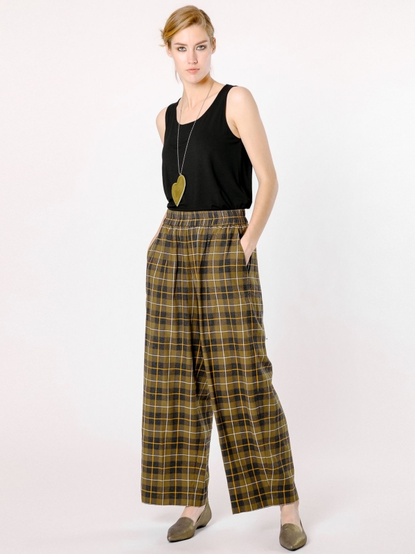 Pantalone cargo a fantasia check 
