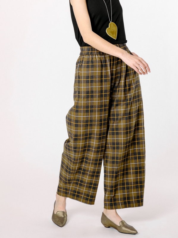 Pantalone cargo a fantasia check 