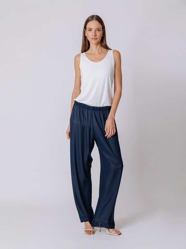 Pantalone morbido in doppio strato di chiffon