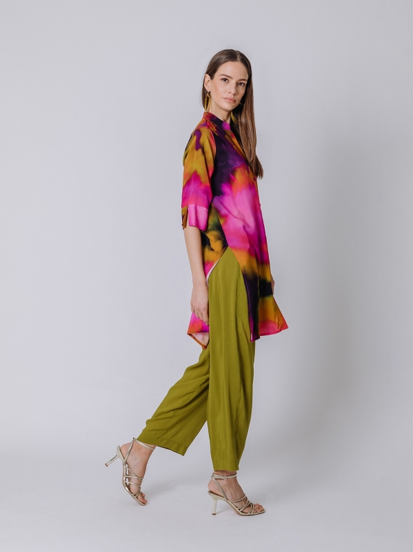 Camicia caftano flower power