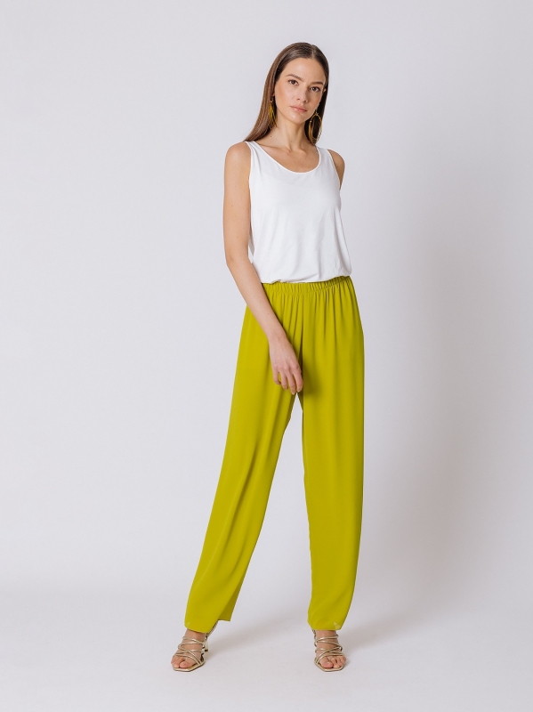 Double chiffon trousers