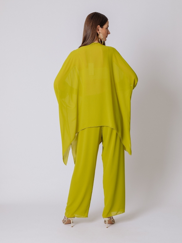 Maxi blusa in chiffon con cintura