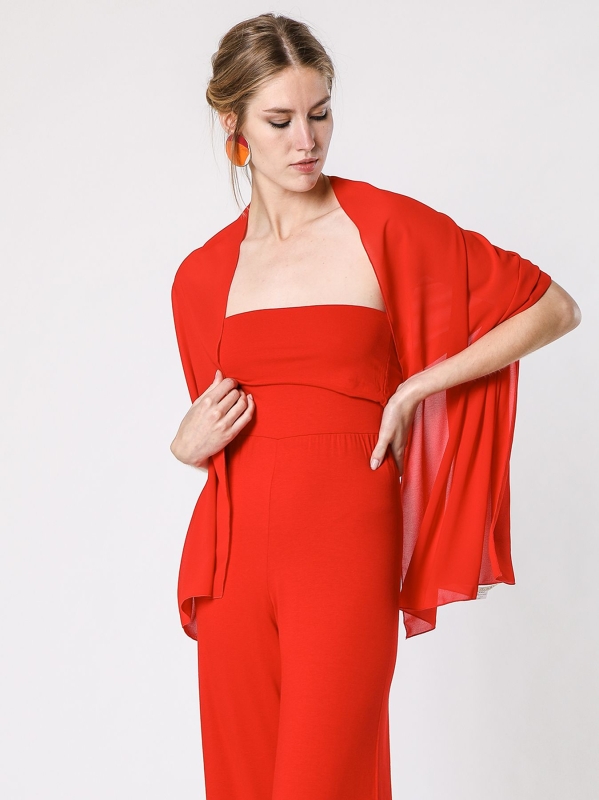 Stola in chiffon ROSSO