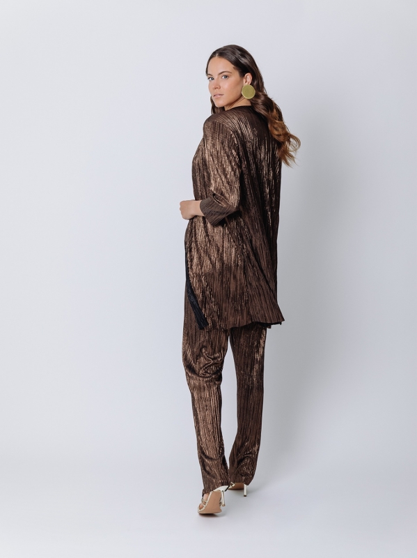 Cardigan plissé lurex