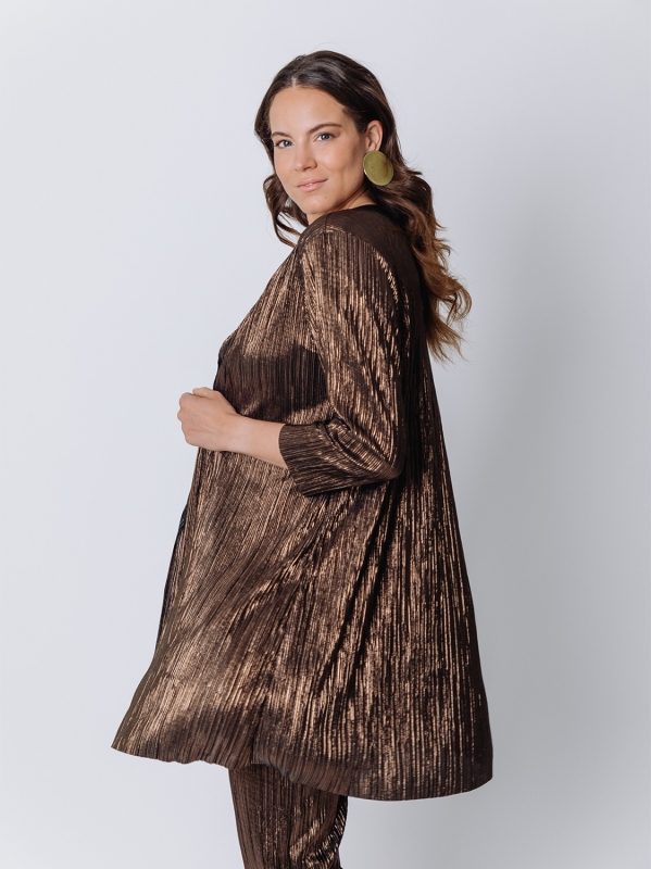 Cardigan plissé lurex