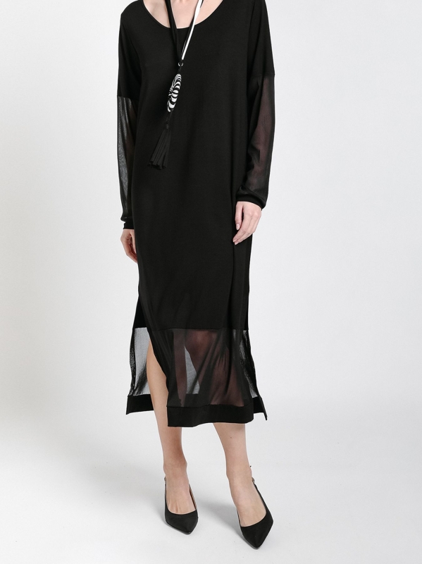 Abito con inserti in tulle