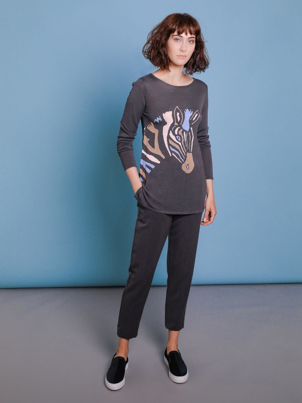 Maglia jacquard zebra