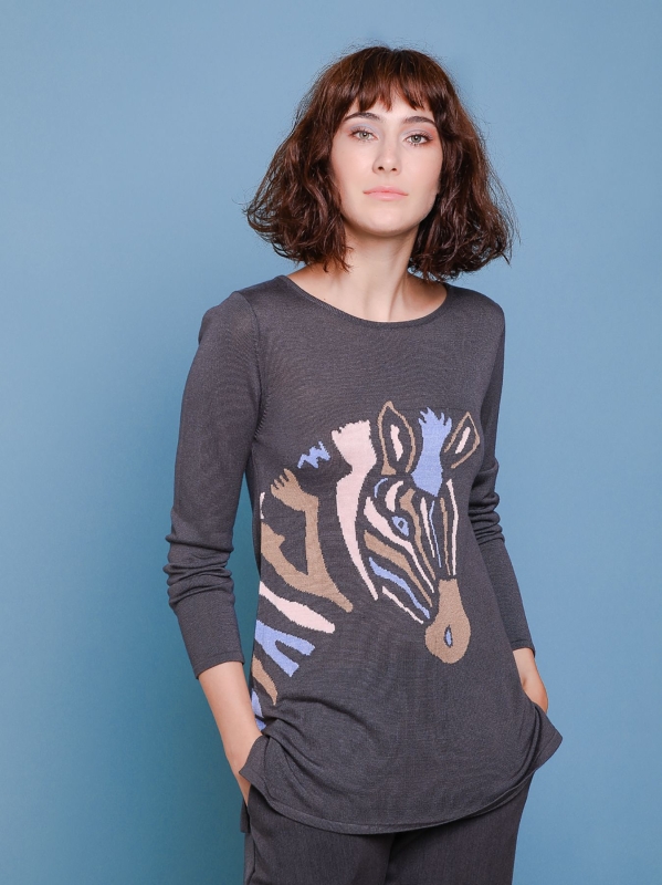 Maglia jacquard zebra