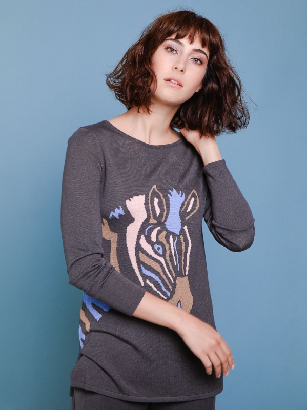 Maglia jacquard zebra
