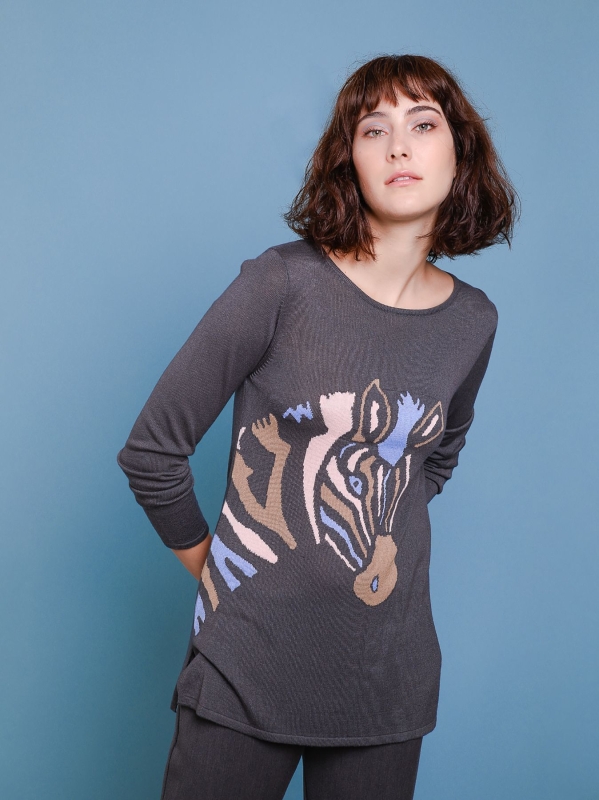 Maglia jacquard zebra