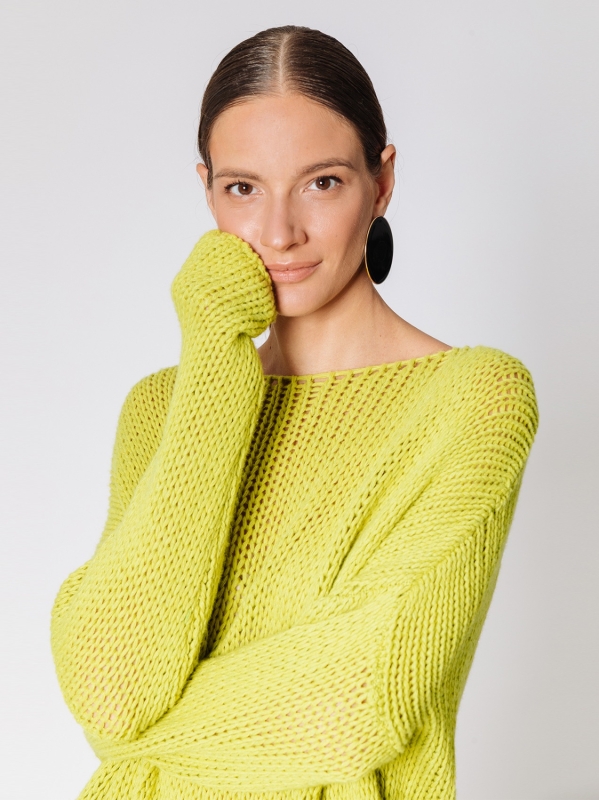 Maglione over con lavorazione a maglia