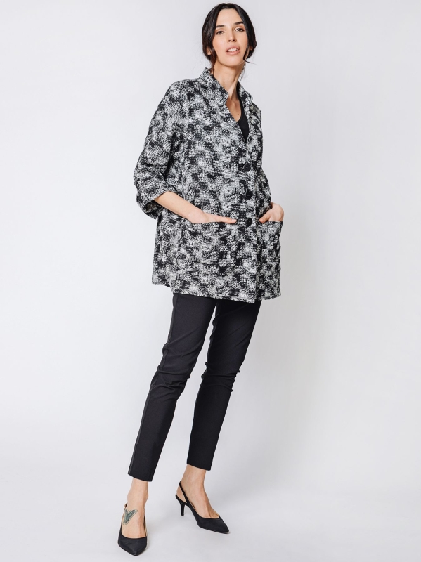 OVER jacket in yarn-dyed wavy fabric