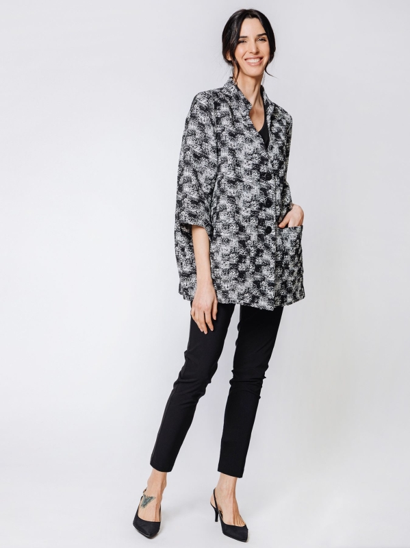 OVER jacket in yarn-dyed wavy fabric