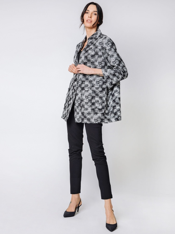 OVER jacket in yarn-dyed wavy fabric