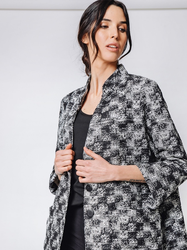 OVER jacket in yarn-dyed wavy fabric