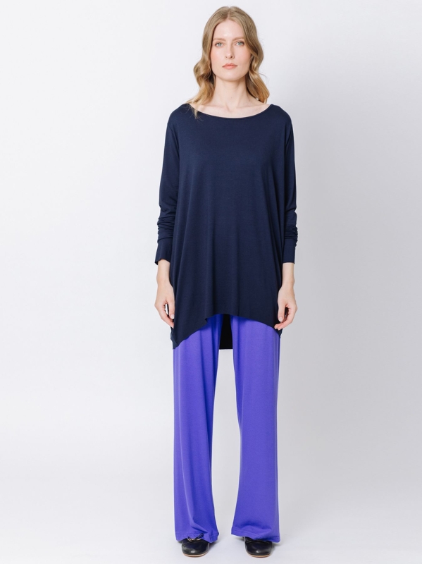 T-shirt ovetto BLU maniche lunghe