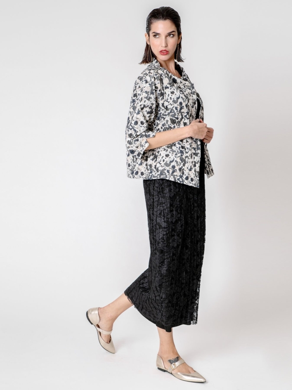 Giacca jacquard con fantasia astratta