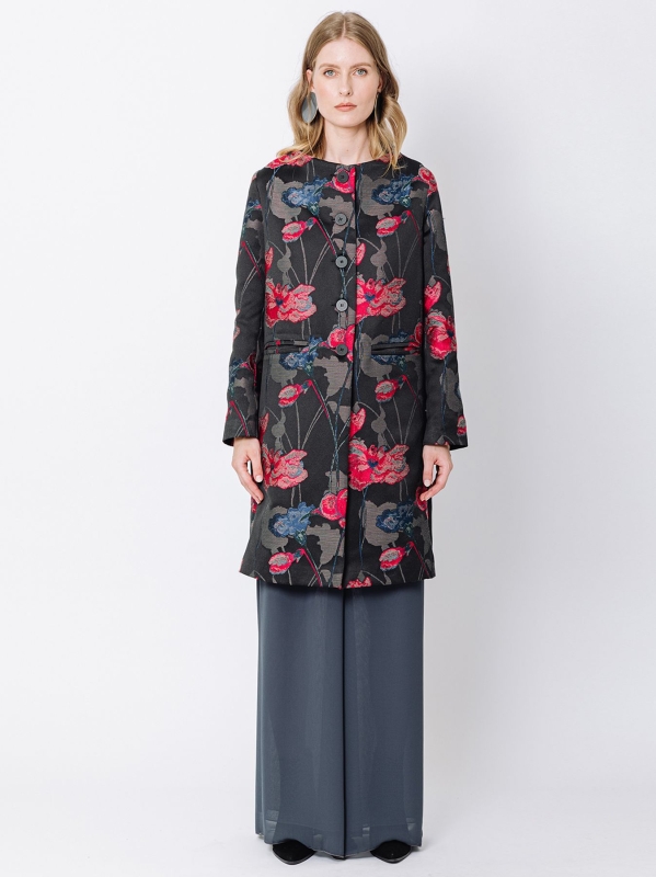 Giacca lunga jacquard