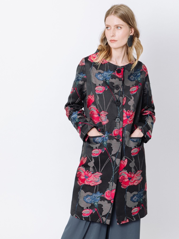 Giacca lunga jacquard