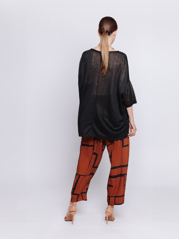 Maxi t-shirt in flamed fabric