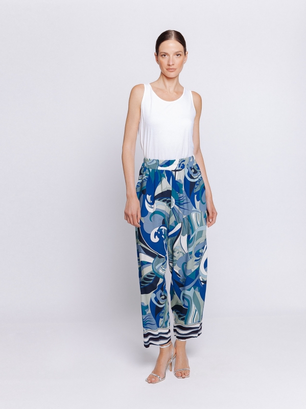 Pantaloni con stampa mediterranea