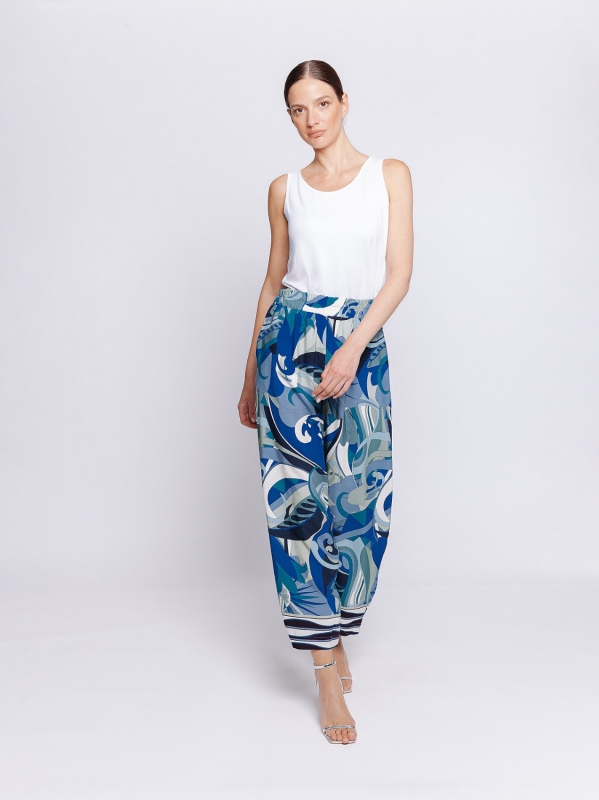 Pantaloni con stampa mediterranea