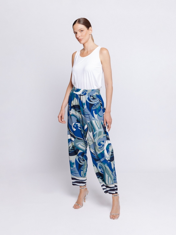 Pantaloni con stampa mediterranea