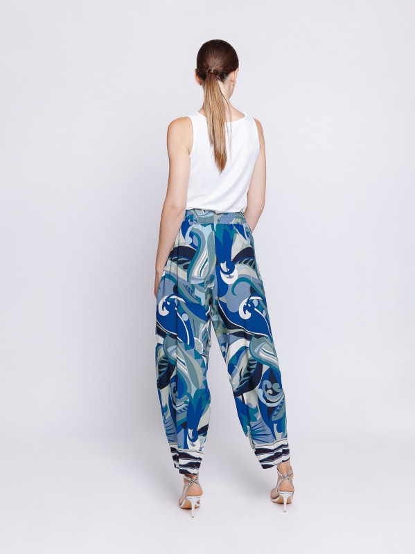 Pantaloni con stampa mediterranea