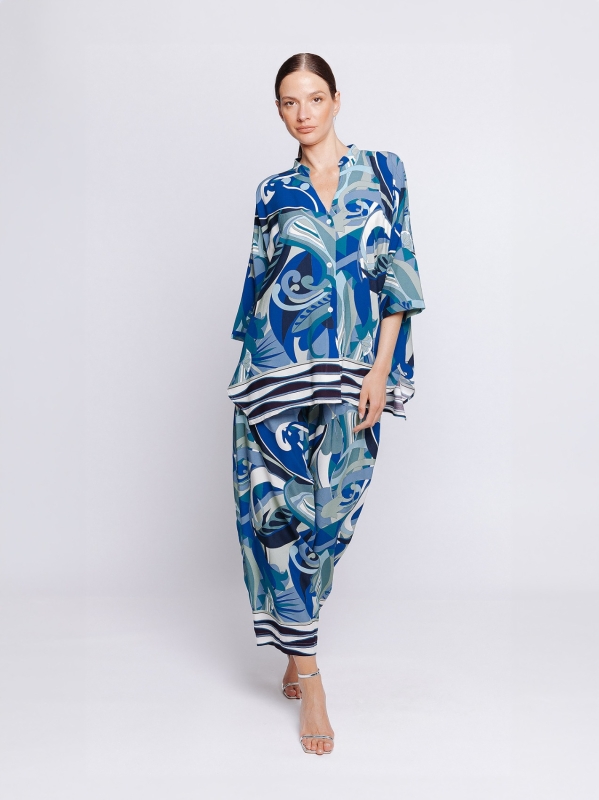 Camicia con stampa mediterranea