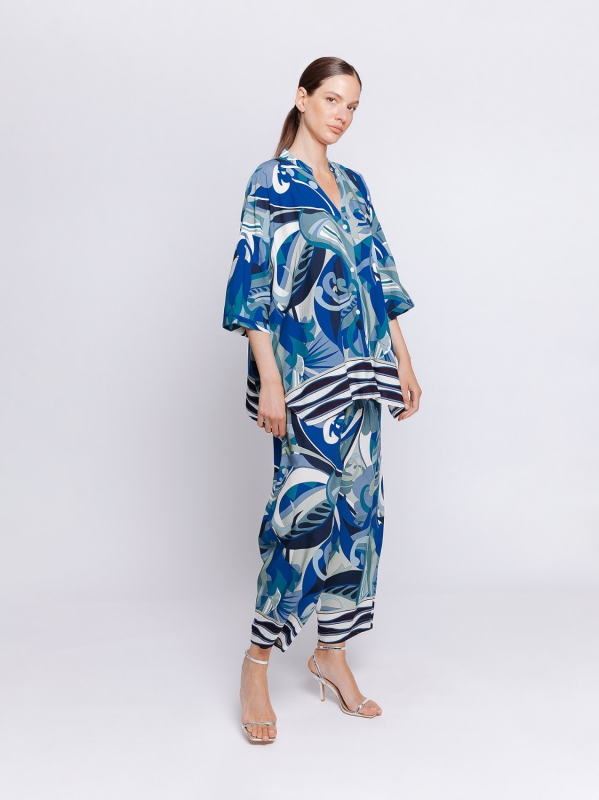Camicia con stampa mediterranea
