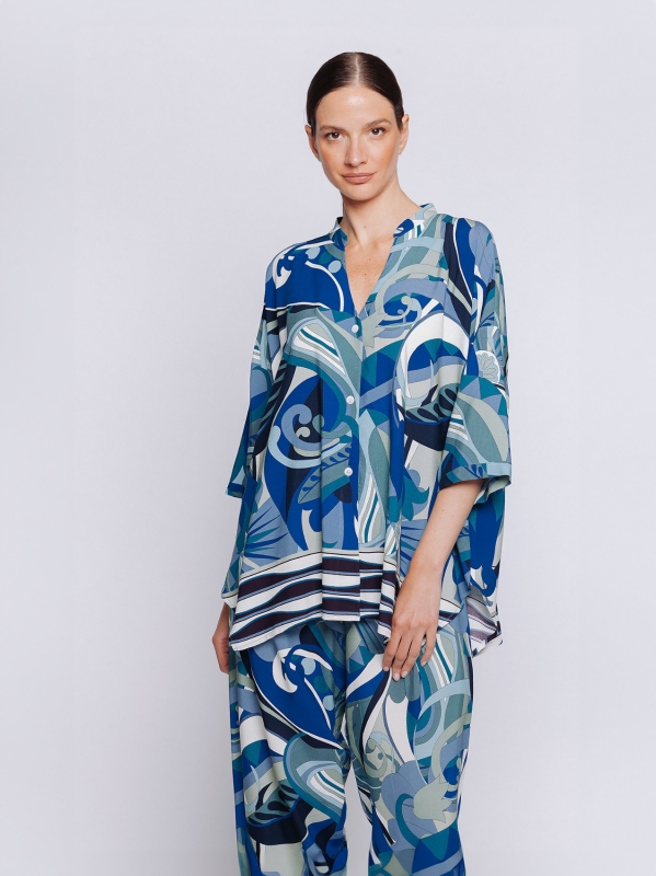 Camicia con stampa mediterranea