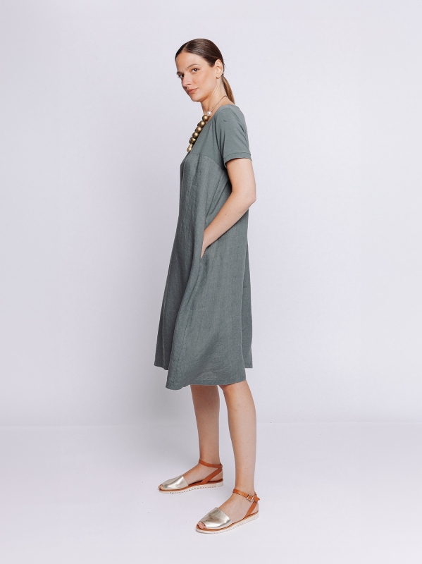 Mini dress in lino