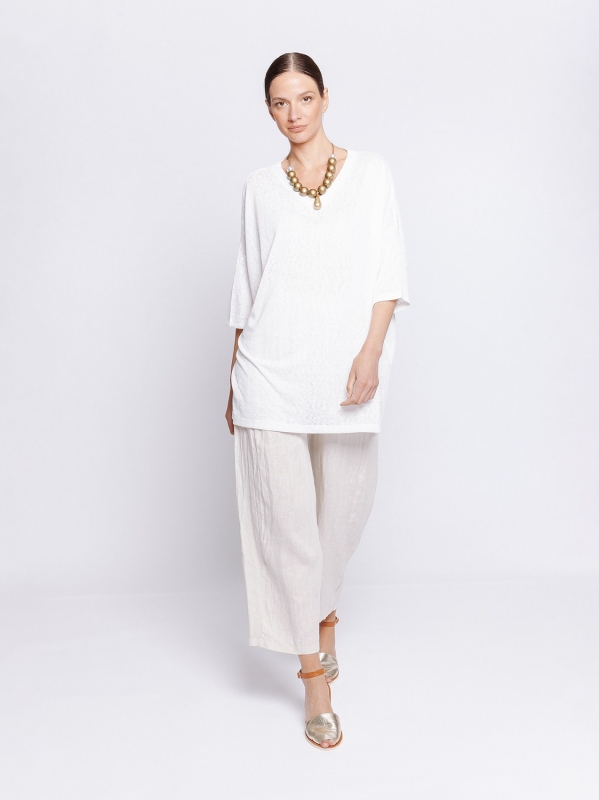 Maxi t-shirt in flamed fabric