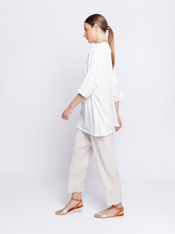 Maxi t-shirt in flamed fabric